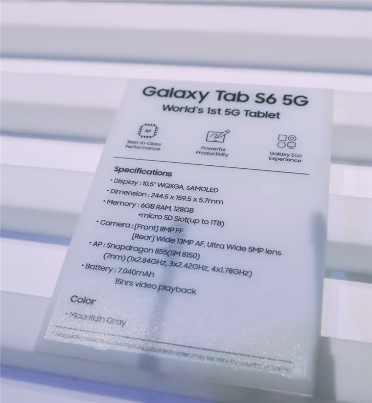 Samsung Galaxy Tab S6 specs-