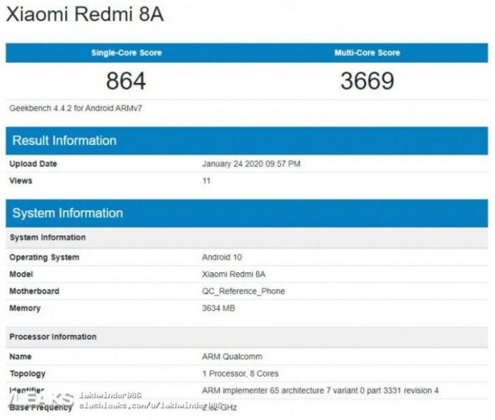 Redmi 8A dikabarkan akan dapatkan update software Android 10.