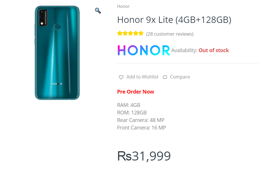 Honor 9X Lite pre-order b