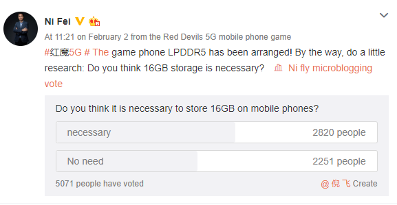 Ni Fei 16GB RAM poll