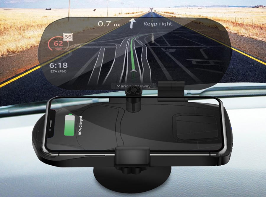 Screen Car GPS Navigation Holder HUD Head Up Display Projector Phone Bracket 