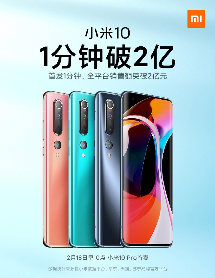 Xiaomi Mi 10 First Sale in China