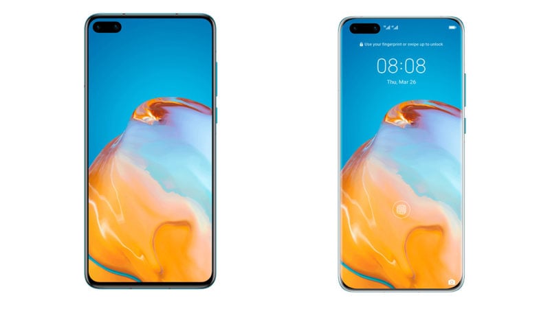 Huawei P40 Pro (left) and Huawei P40 (right)