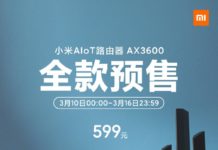 Xiaomi AIoT Router AX3600 is up for pre-sale in China for 599 yuan ($86) Mi AIoT Router AX3600 Pre-Sale China