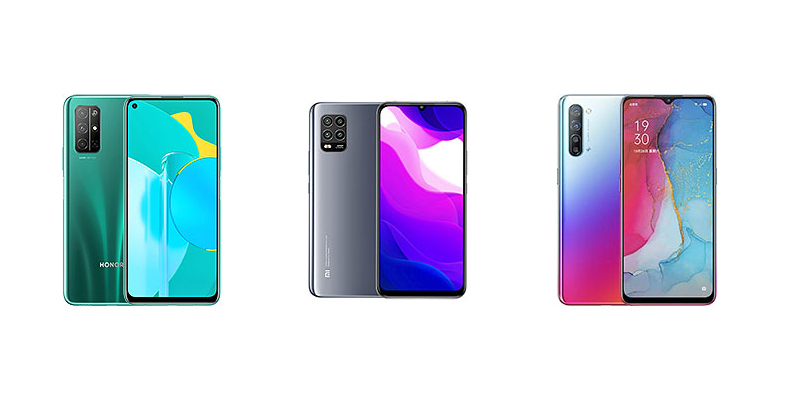 Honor 30S vs Xiaomi Mi 10 Lite vs Oppo Reno3: مقارنة المواصفات