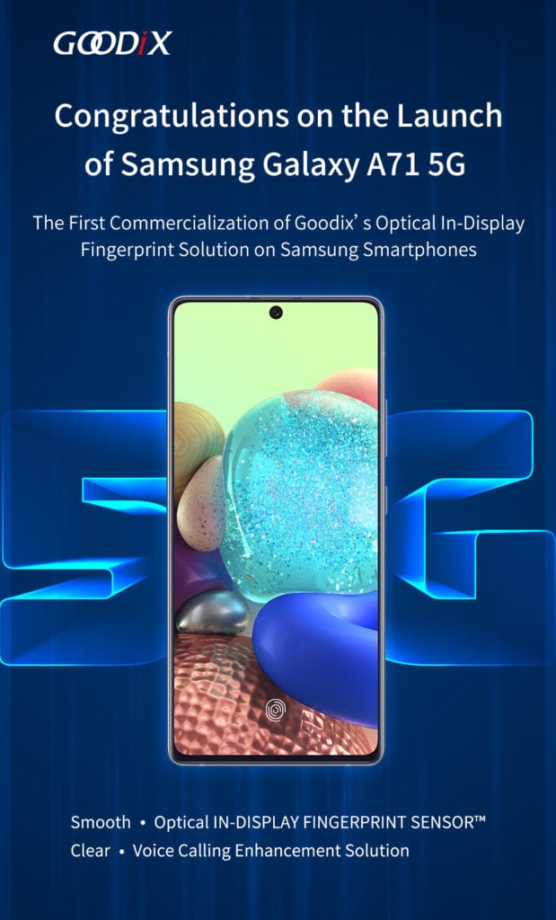 samsung galaxy a71 fingerprint sensor