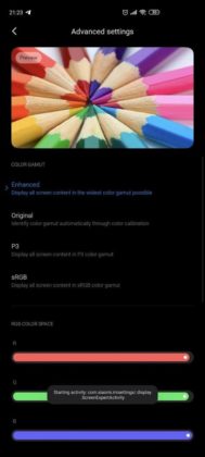 MIUI 11 Settings Advanced Display