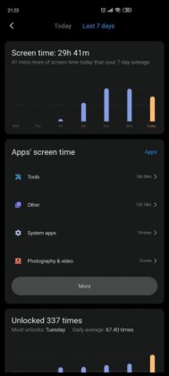 MIUI 11 Settings Dashboard