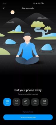 MIUI 11 Settings Focus Mode