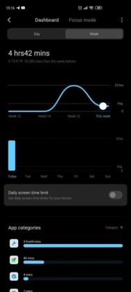 MIUI 12 Settings Dashboard