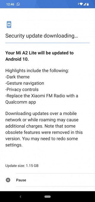Mi A2 Lite Android 10 Update Second Time