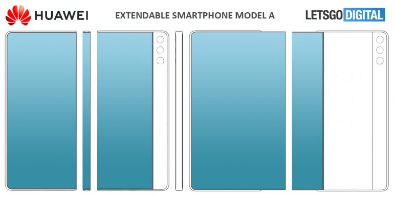 تقدم Huawei براءة اختراع لتصميم هاتف ذكي قابل للتمديد 1