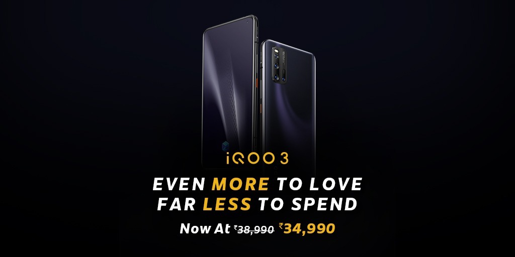 يتلقى iQOO 3 تخفيضًا دائمًا في الأسعار يصل إلى 4000 دولار (52 دولارًا) في الهند 76