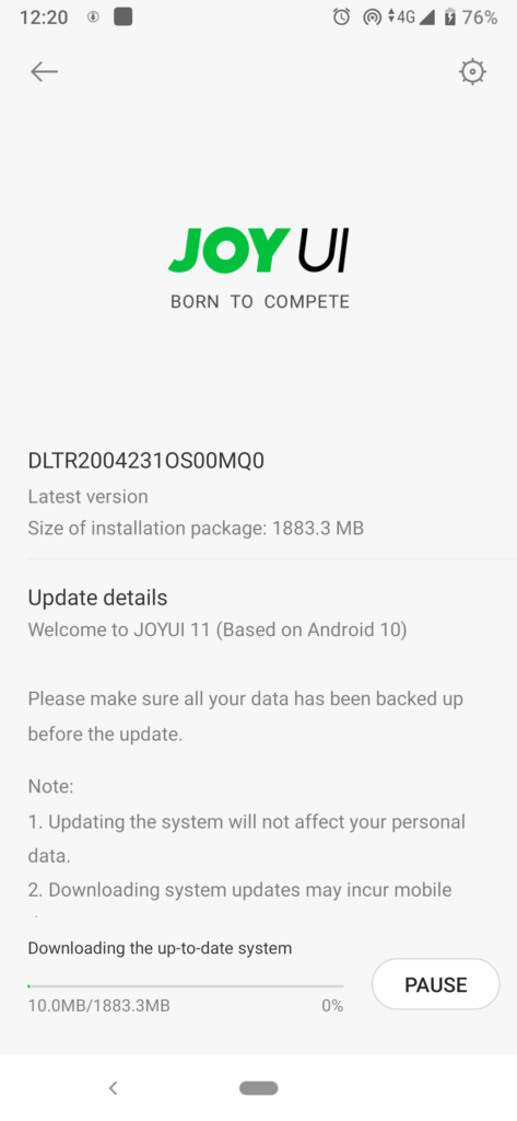 Black Shark 2 Pro Joy UI 11 Android 10 Update