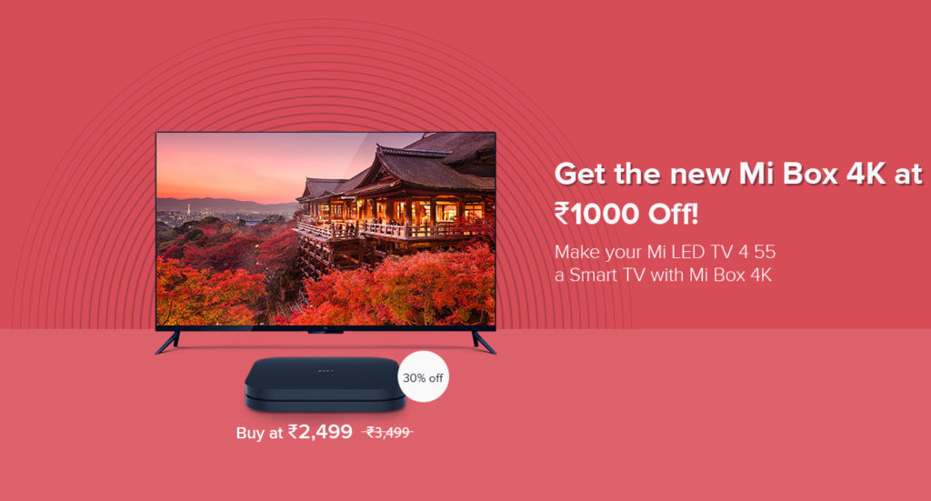 Mi TV 4 Mi Box 4K Discount Offer