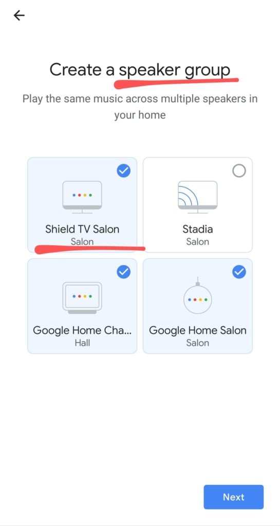 home speaker group android tv