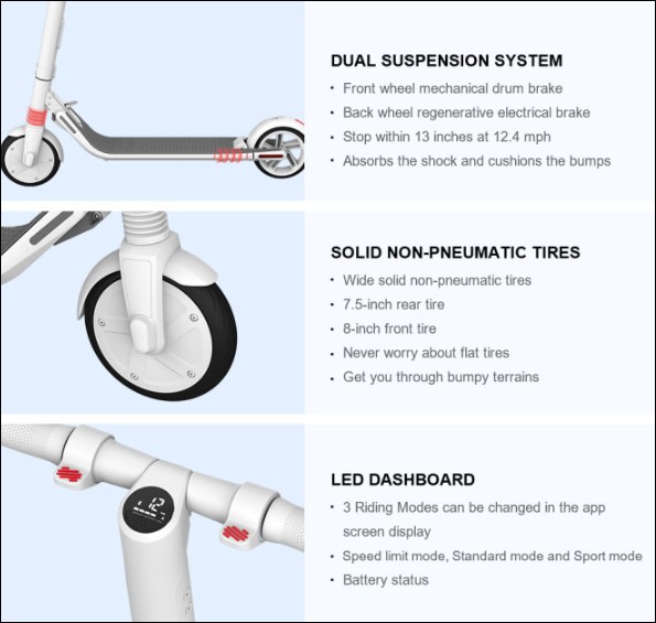 Ninebot KickScooter ES2 Folding e-Scooter (White) launched on Indiegogo