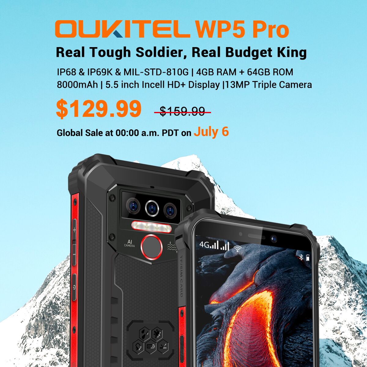 Oukitel Wp5 Pro Rugged Smartphone Launched With A 8000mah Battery Helio 5 Soc For 129 99 Gizmochina