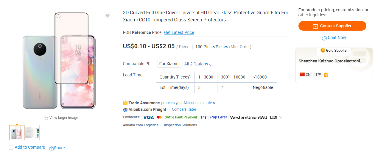 Mi CC10 Screen Protector