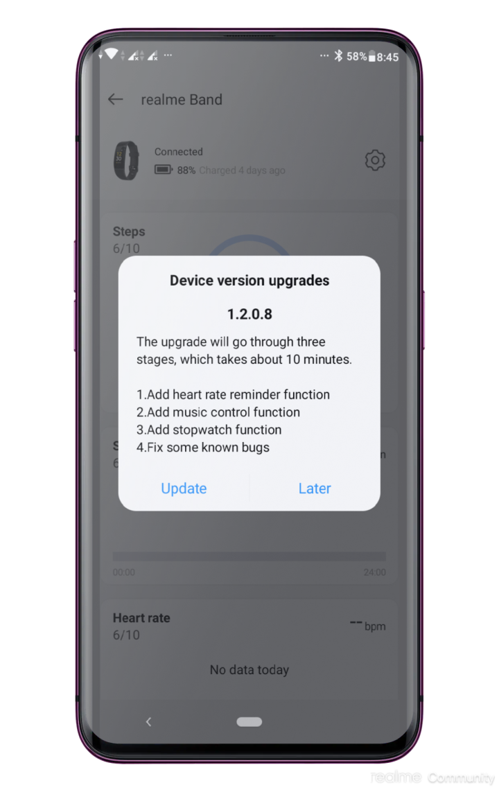 Realme Band - v8.0 update-