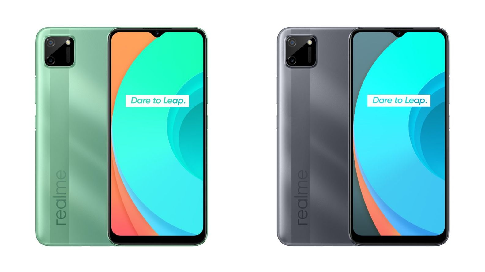 Realme C11 in Mint Green and Pepper Grey