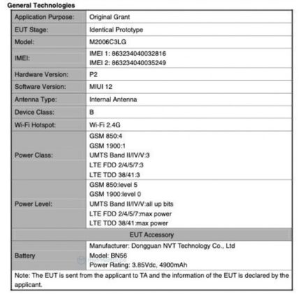Redmi 9A FCC