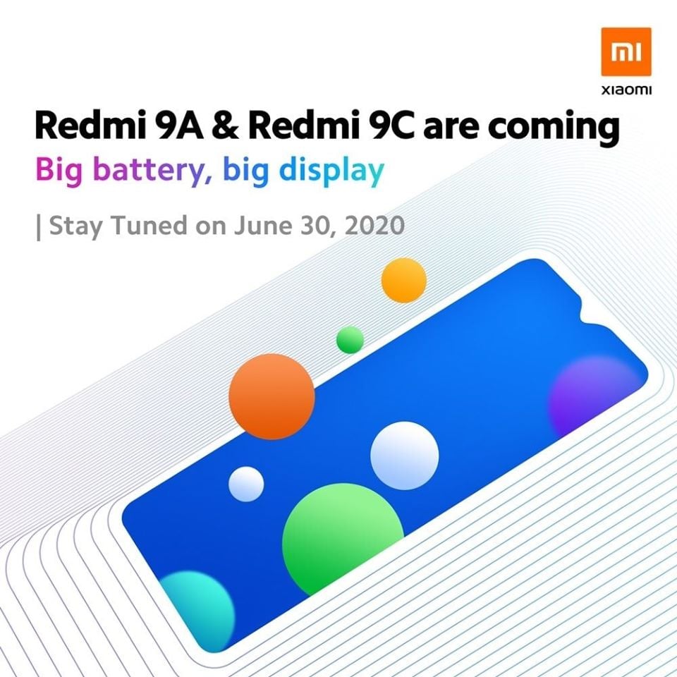 Redmi 9A和Redmi 9C将于6月30日发布，
