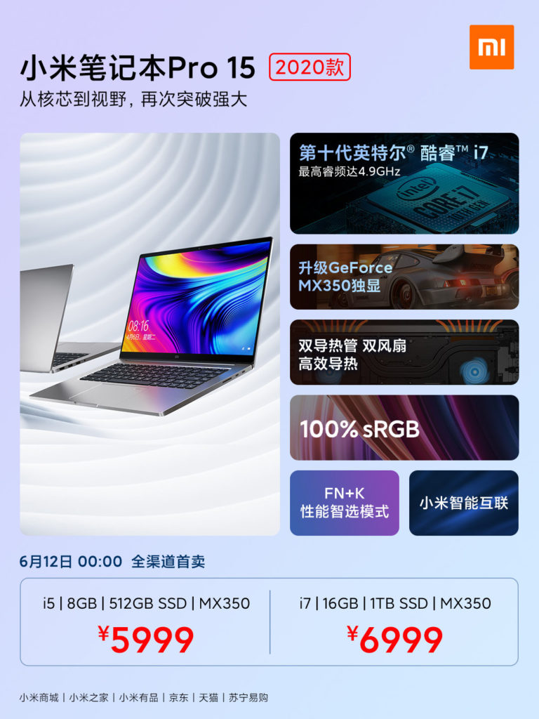 Xiaomi Mi Notebook Pro 15 2020