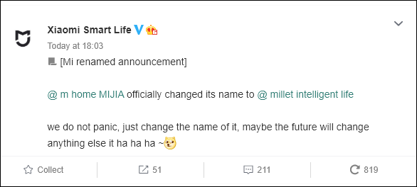 Xiaomi cambio nome Mijia