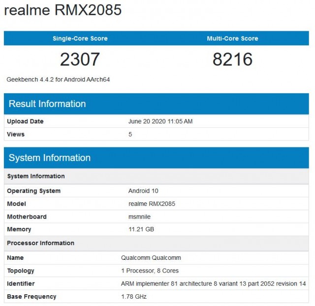Realme X3 with 12GB of RAM appears on GeekBench - Gizmochina