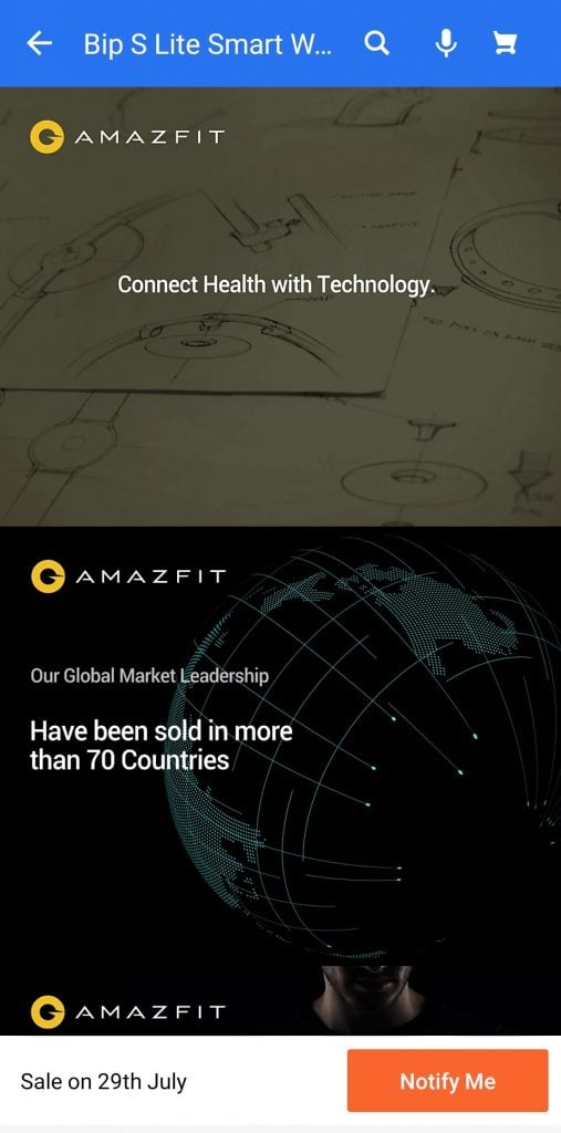 amazfit bip s lite flipkart