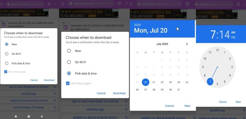 Google Chrome Android Download Scheduler
