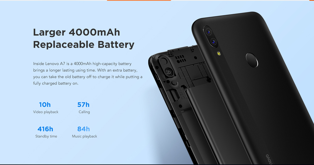 Lenovo A7 removable battery