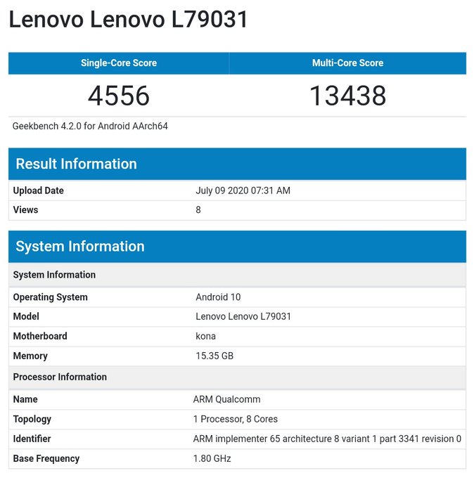  Teléfono Lenovo Legion Gamign Geekbench 