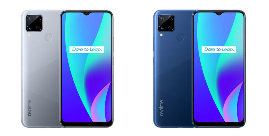 Realme C15 Seagull Grey and Marine Blue