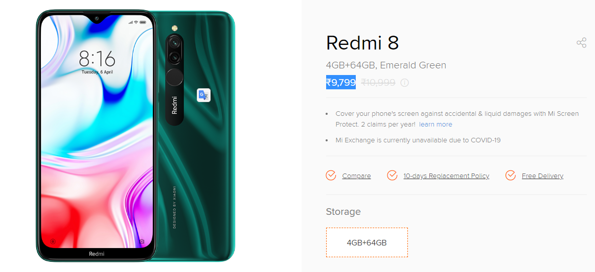 Redmi 8 new price
