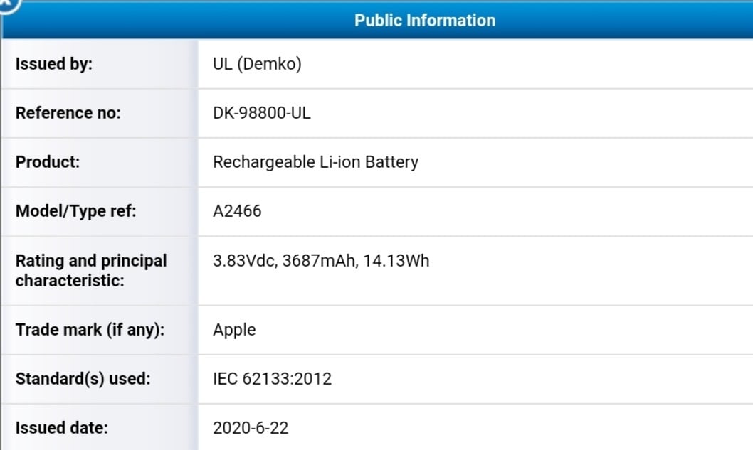 iPhone 12 Battery Certified