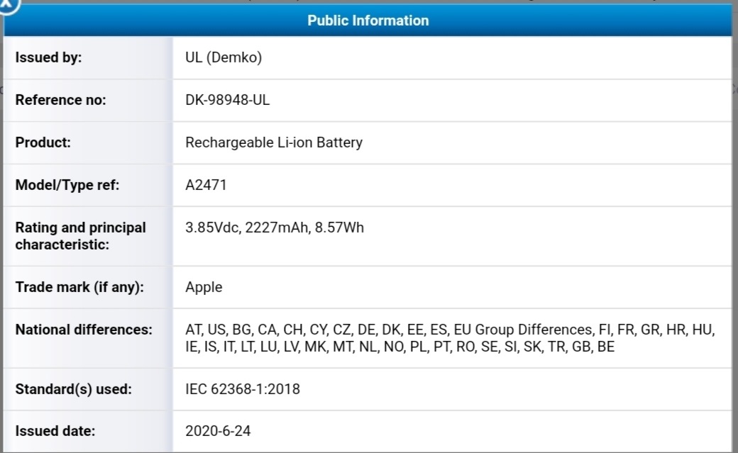 iPhone 12 Battery Certified