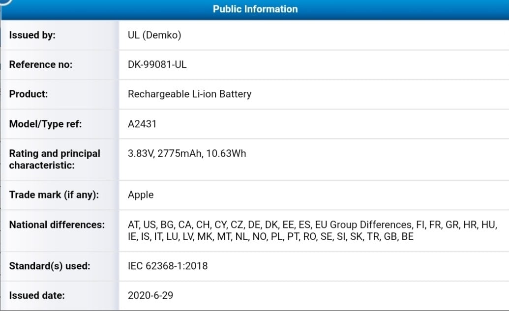 iPhone 12 Battery Certified