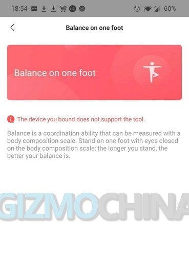 Amazfit Smart Scale - Balance on one foot