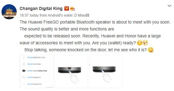 Huawei FreeGO Portable Bluetooth Speaker Weibo
