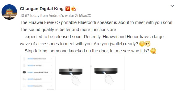 Huawei FreeGO Portable Bluetooth Speaker Weibo