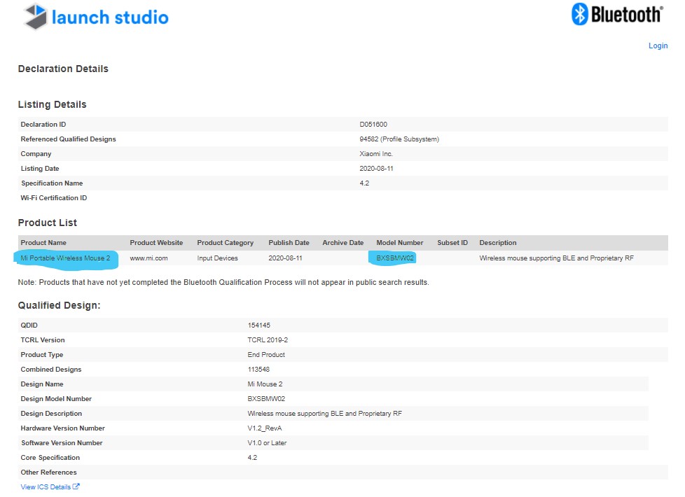 Mi Portable Wireless Mouse 2