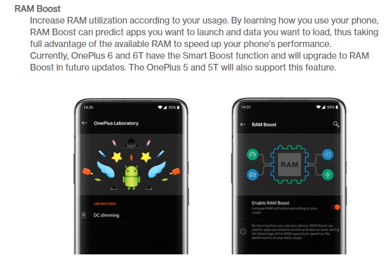 OnePlus RAM Boost