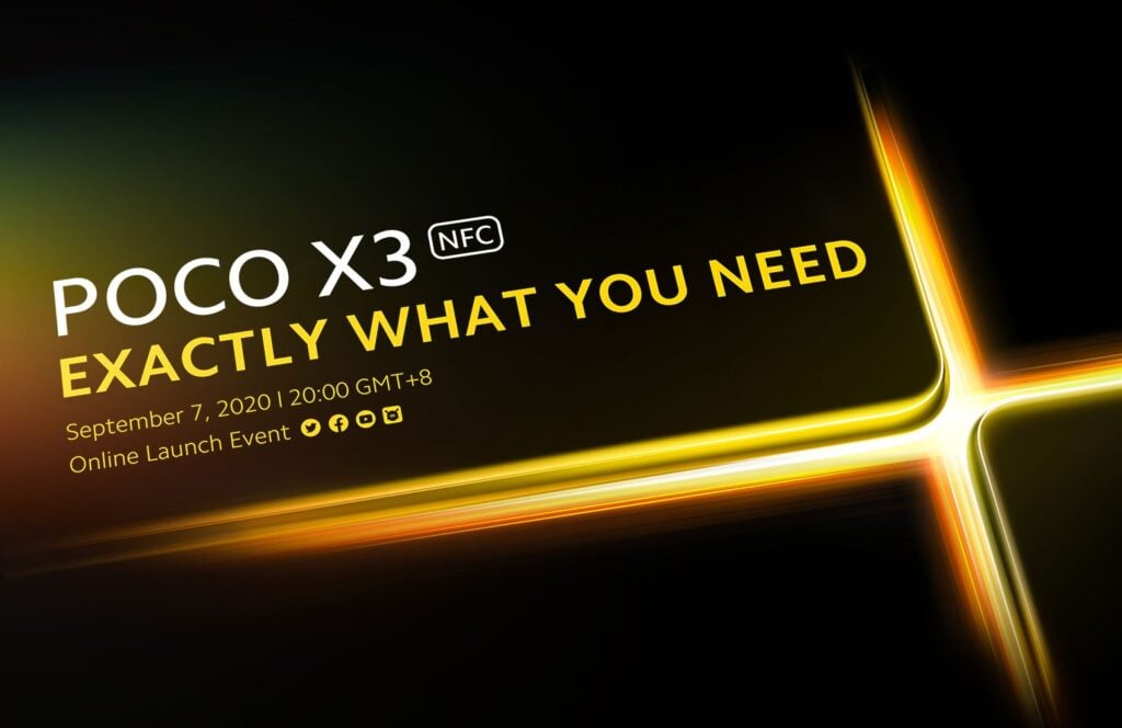 Official: POCO X3 NFC will launch on September 7 - Gizmochina