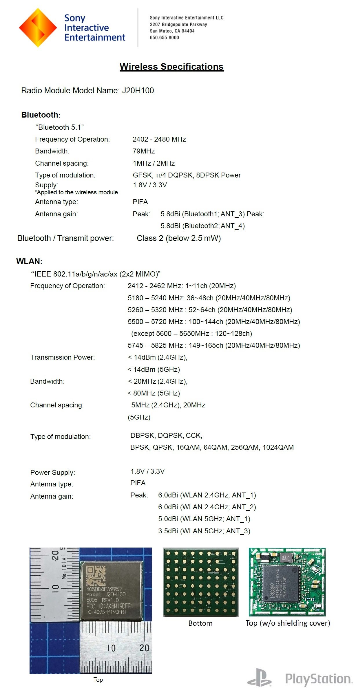 Sony PS5 Wi-Fi 6 Bluetooth 5.1 Leak