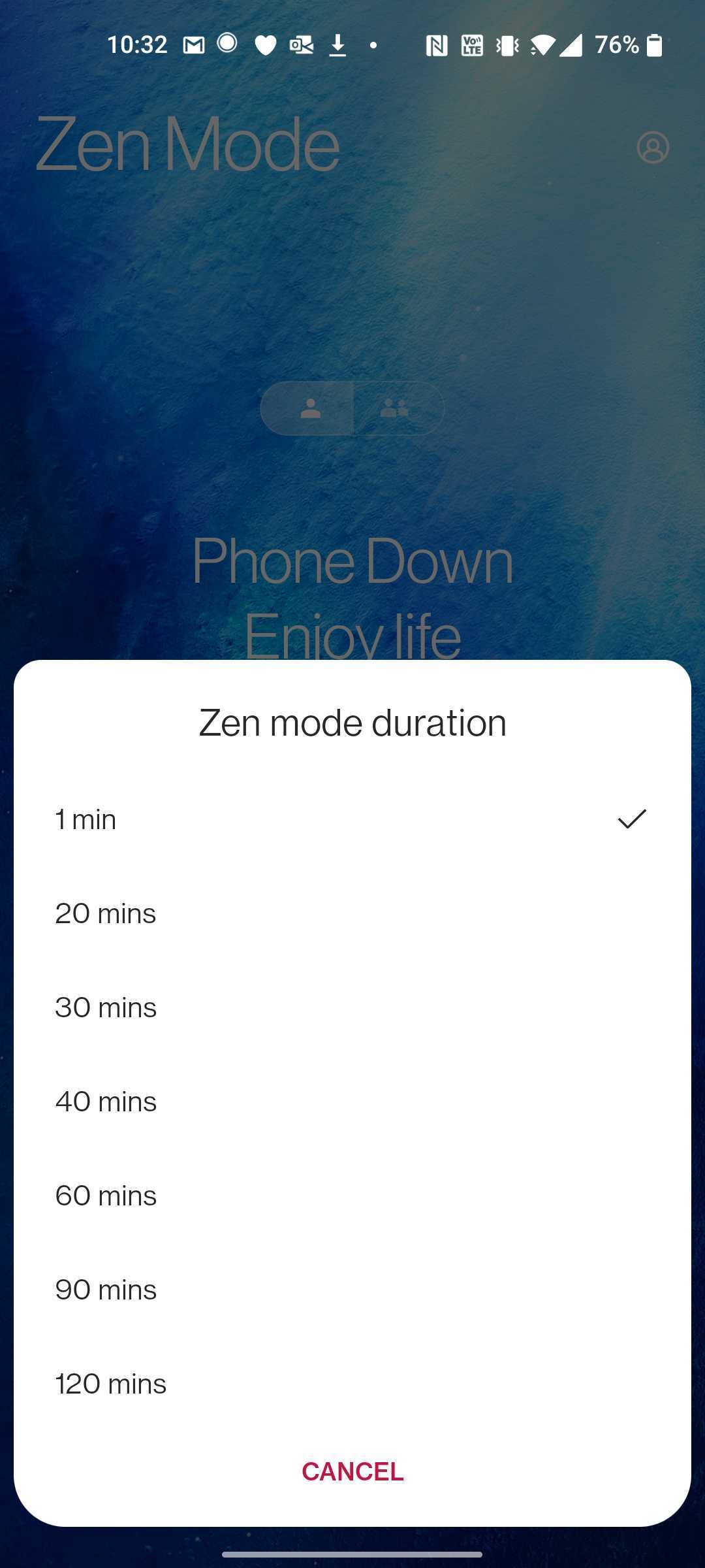   OxygenOS 11 Zen Mode 2 Time 