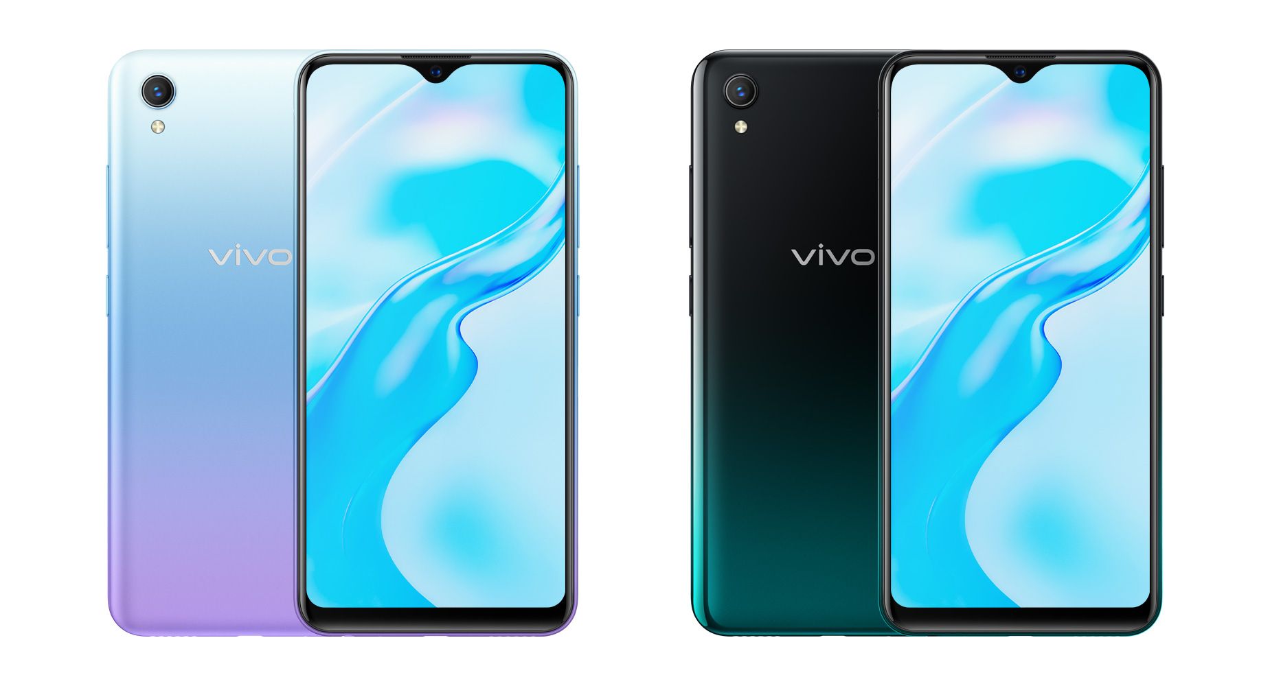 Vivo Y1s in Aurora Blue and Olive Black colors