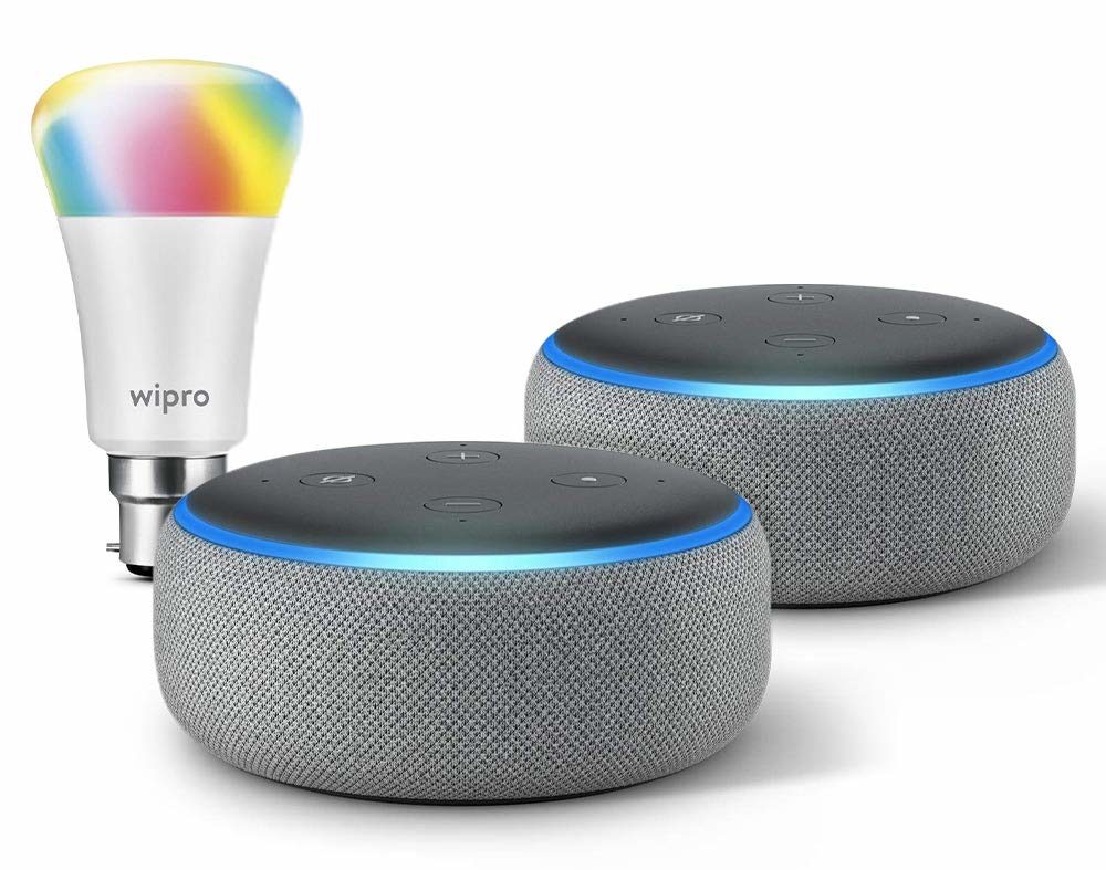 Echo Dot + Wipro Smart Bulb Combo