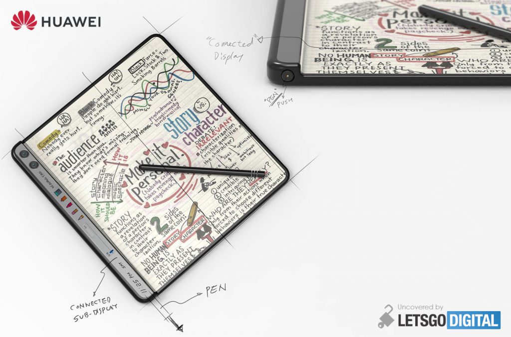 Huawei patent reveals a Foldable Smartphone with a stylus and Sub